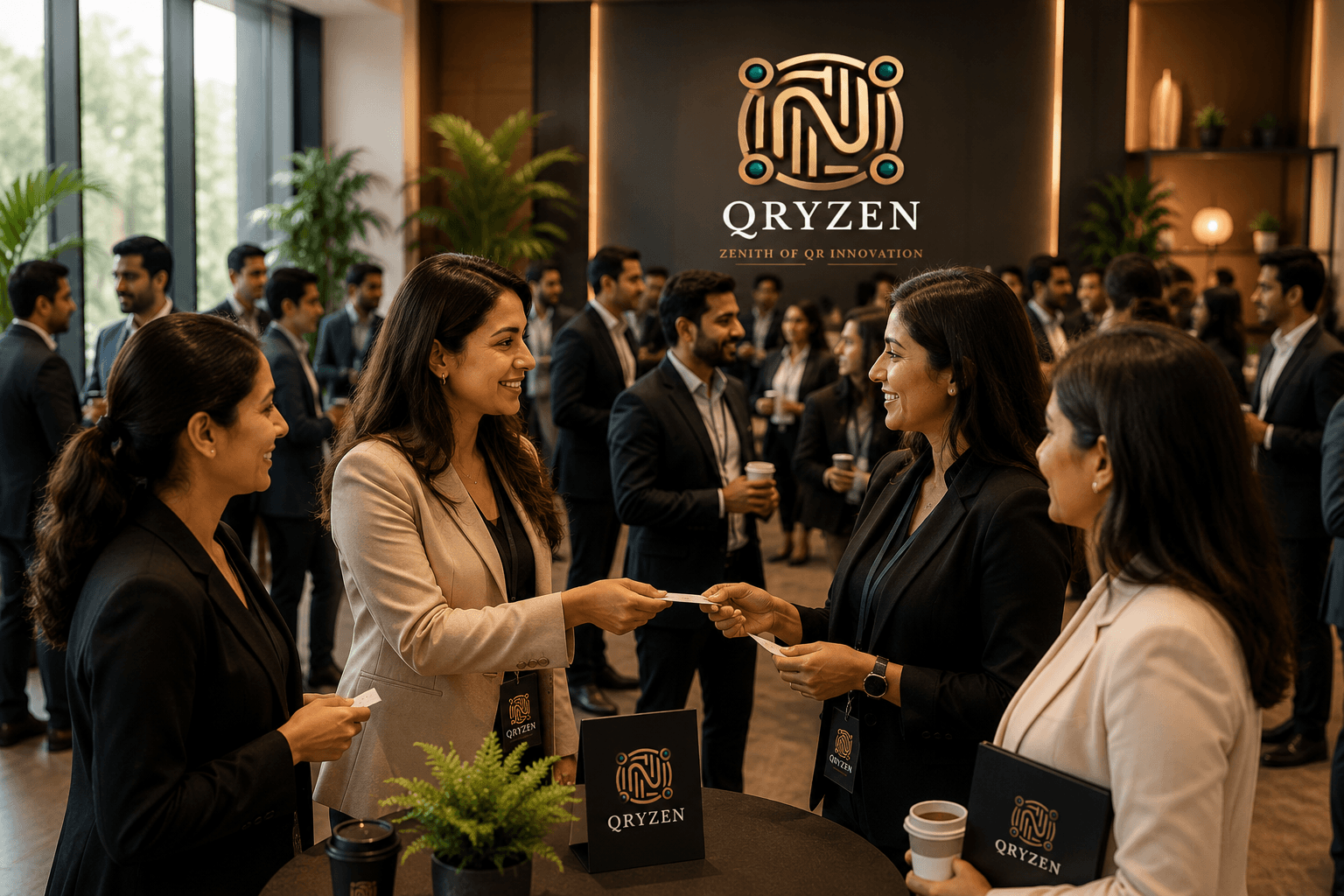 Founders and business owners connecting with QRYZEN